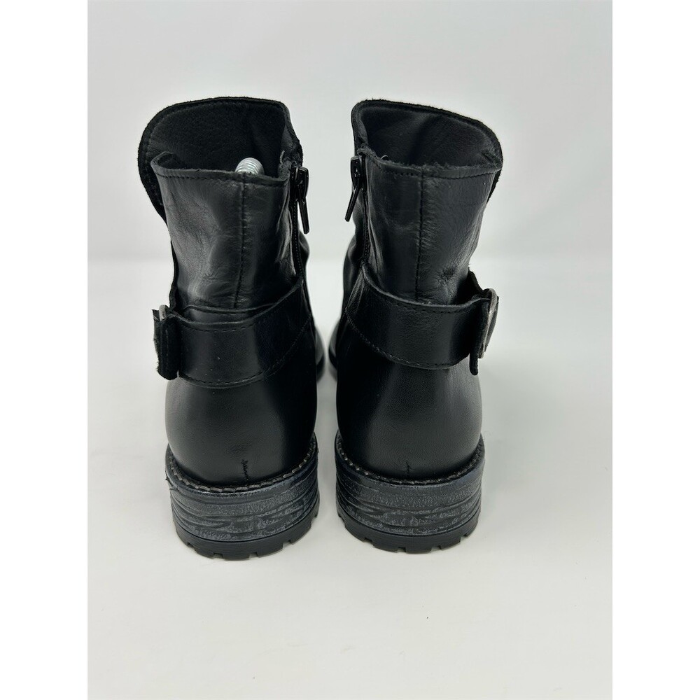 Avellini Booties Womens Black Ankle Side Zip Buckle Low Block Heel Size 37 - Picture 7 of 12